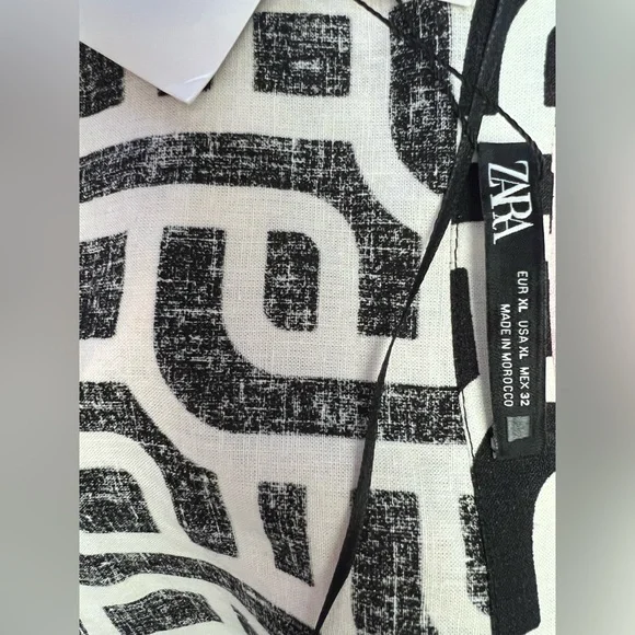 Zara geometric print linen blend - Picture 6 of 8